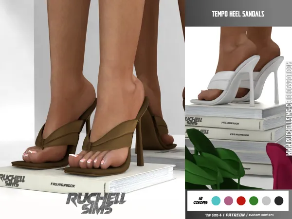 Alpha new year gift tempo heels by ruchellsims - The Sims 4 Custom Content
