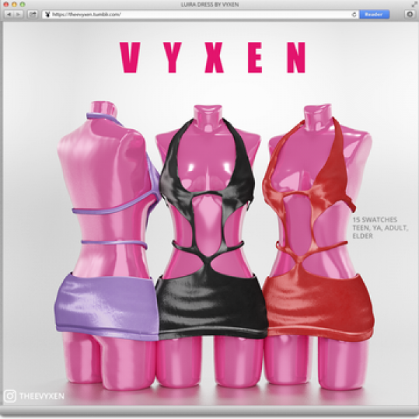 Alpha [ VYXEN ] LUIRA DRESS by vyxen - The Sims 4 Custom Content