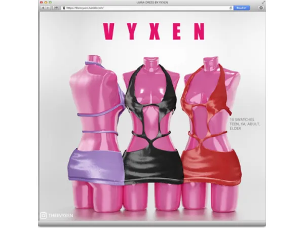 Alpha [ VYXEN ] LUIRA DRESS - The Sims 4 Custom Content