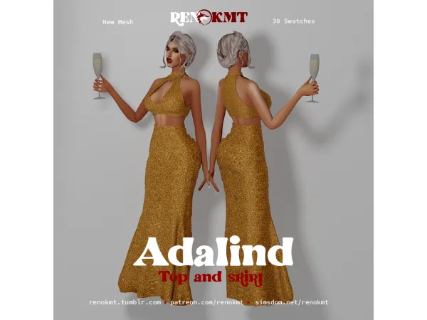 Alpha [RenOKMT] Adalind Top and Skirt - The Sims 4 Custom Content