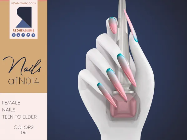 Alpha AF NAILS N014 - The Sims 4 Custom Content