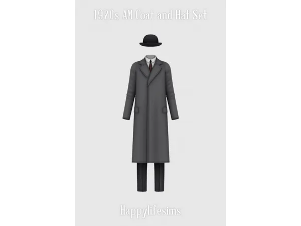 Mix [Lonelyboy] 1920s AM Coat and Hat Set - The Sims 4 Custom Content