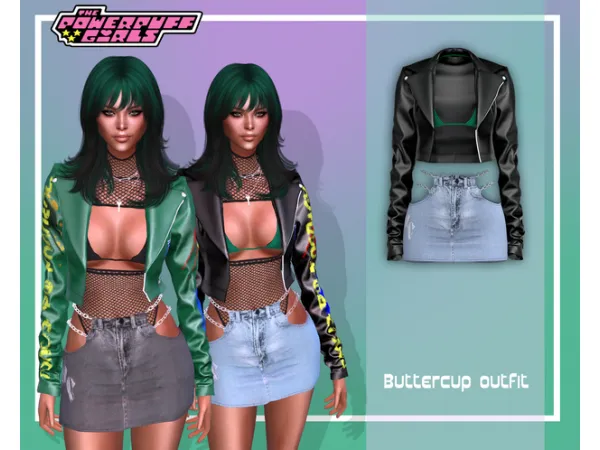 Alpha PPG COLLECTION BUTTERCUP OUTFIT by BELAOALLURE - The Sims 4 Custom Content