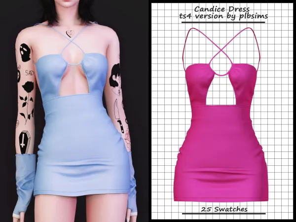 Alpha Candice Dress - The Sims 4 Custom Content