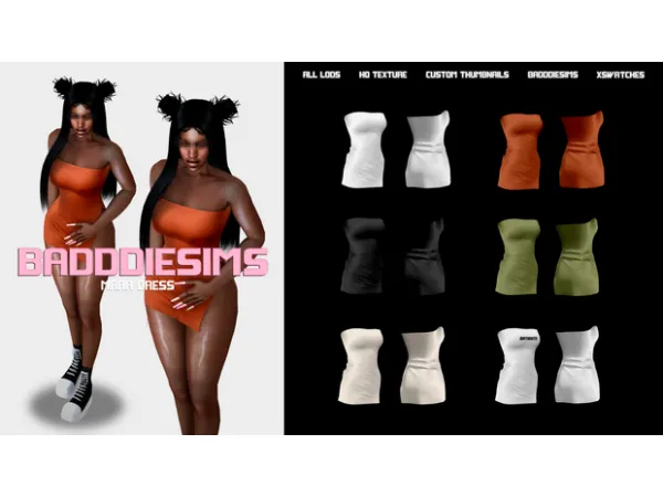 Alpha MARA DRESS by BADDDIESIMS - The Sims 4 Custom Content