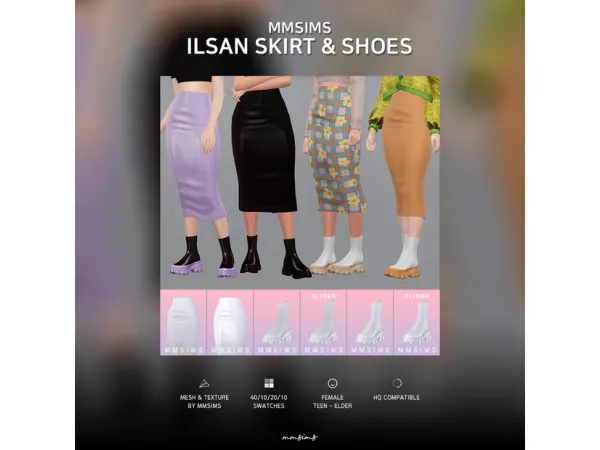Alpha MMSIMS Ilsan Skirt Shoes Set - The Sims 4 Custom Content