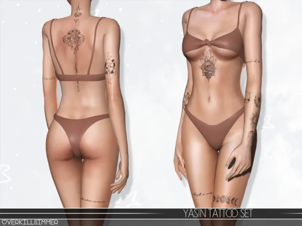 Mix Yasin tattoo set - The Sims 4 Custom Content
