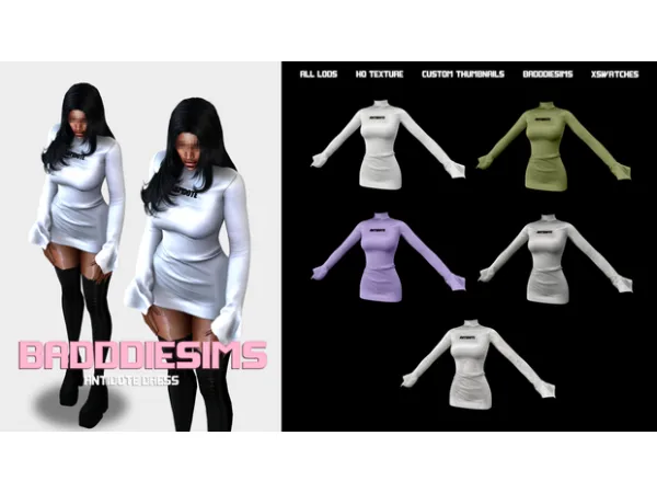 Alpha ANTIDOTE DRESS by BADDDIESIMS - The Sims 4 Custom Content