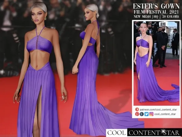 Alpha cool_content_star Ester's Gown - The Sims 4 Custom Content