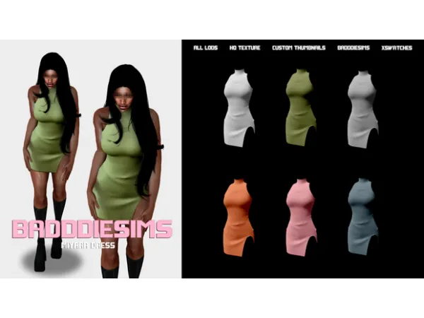 Alpha MIYARA DRESS by BADDDIESIMS - The Sims 4 Custom Content
