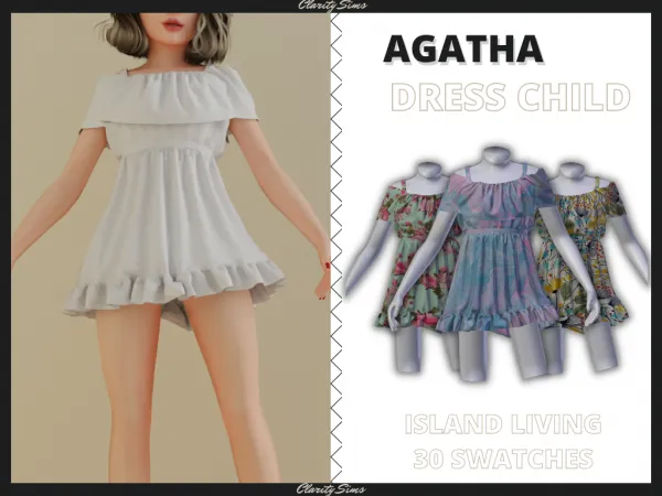 Alpha Agatha Dress Child - The Sims 4 Custom Content