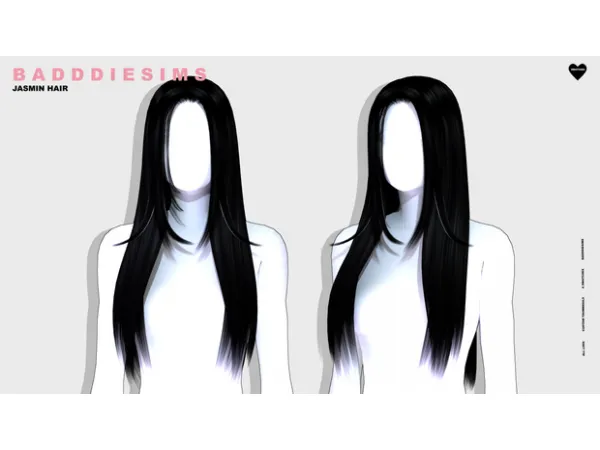 Alpha JASMIN HAIR by BADDDIESIMS - The Sims 4 Custom Content