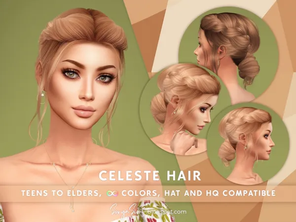 Alpha Celeste Hair by SonyaSims - The Sims 4 Custom Content