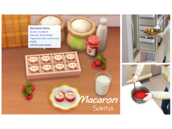 Maxis Match December 2021 Recipe_Macaron Santa by ONI - The Sims 4 Custom Content