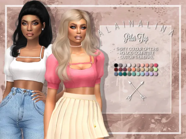 Maxis Match Pilar Top by alainalina - The Sims 4 Custom Content