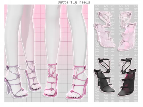 Alpha Butterfly heels Babyetears - The Sims 4 Custom Content