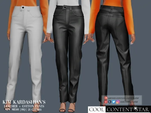 Alpha cool_content_star Leather Pants - The Sims 4 Custom Content