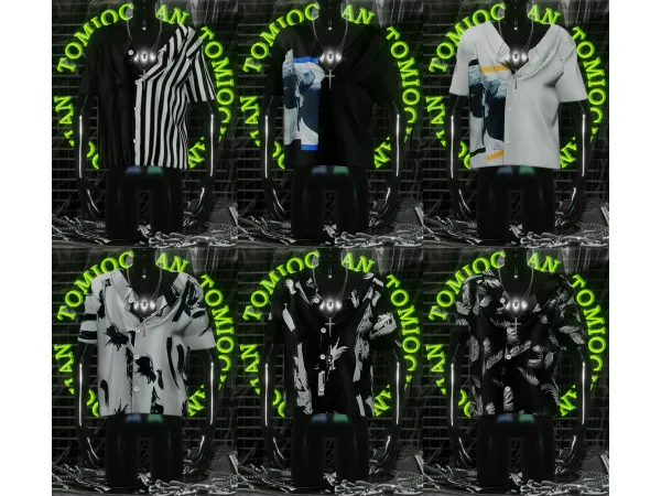 Alpha 21K TUMBLR GIFT LOOSE BUTTON UP by TOMIOCHAN - The Sims 4 Custom Content