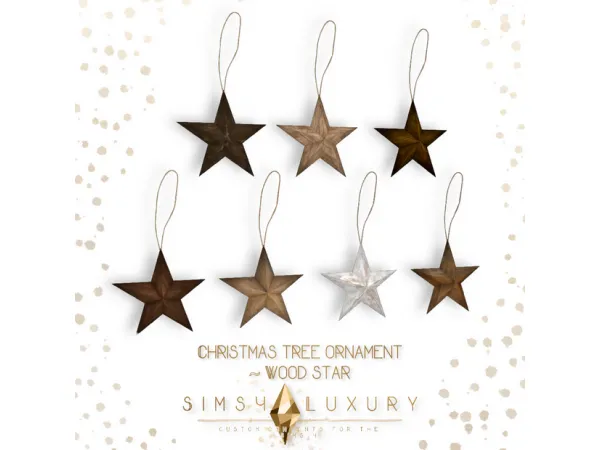 Mix Christmas tree ornament Wood star by simsfinds - The Sims 4 Custom Content