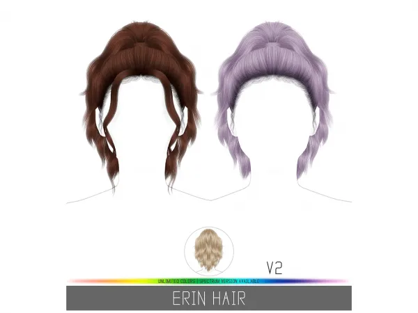 Alpha ERIN HAIR - The Sims 4 Custom Content