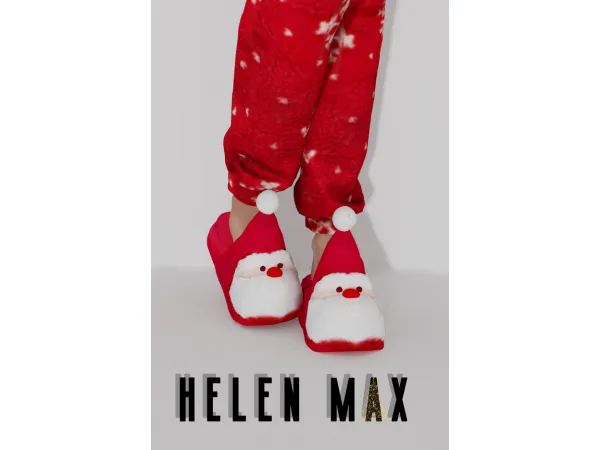 Alpha Santa Slippers by Helen Max - The Sims 4 Custom Content