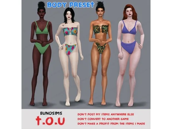 Alpha Female body preset - The Sims 4 Custom Content