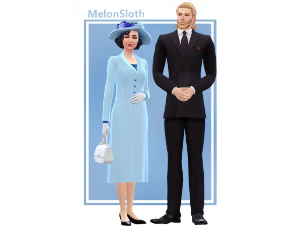 Maxis Match Elizabeth Coat and Philip suit - The Sims 4 Custom Content