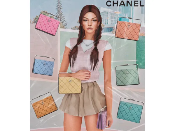 Alpha Metal Framed Clutch by SaksSims - The Sims 4 Custom Content