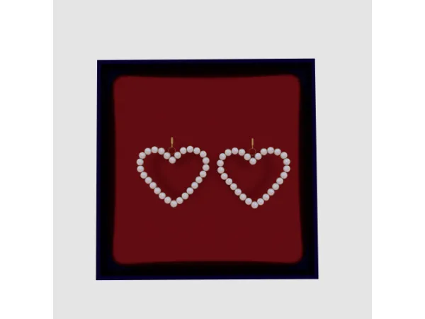 Alpha [Scarlett Bulckowisk] Pearl Heart Earrings by xScar - The Sims 4 Custom Content