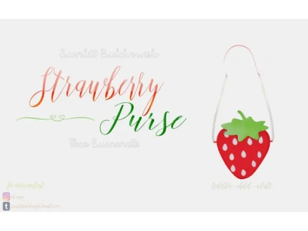 Mix [Scarlett Bulckowisk] Strawberry Purse - The Sims 4 Custom Content