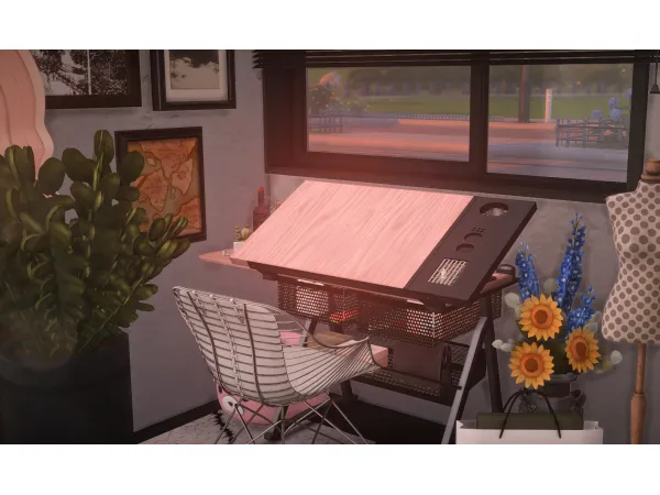 Alpha Drawing Table by hydrangeachainsaw - The Sims 4 Custom Content