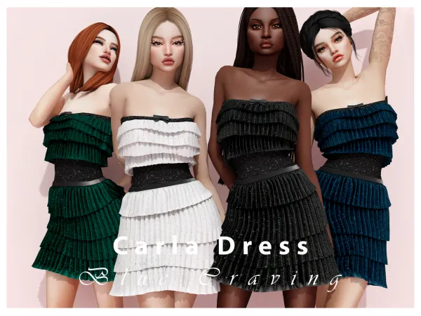 Alpha Blue Craving Carla Dress by bluecraving - The Sims 4 custom content