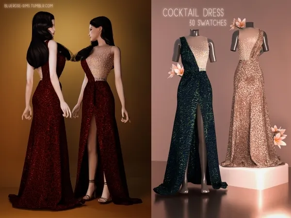 Alpha Cocktail Dress BRsims - The Sims 4 Custom Content