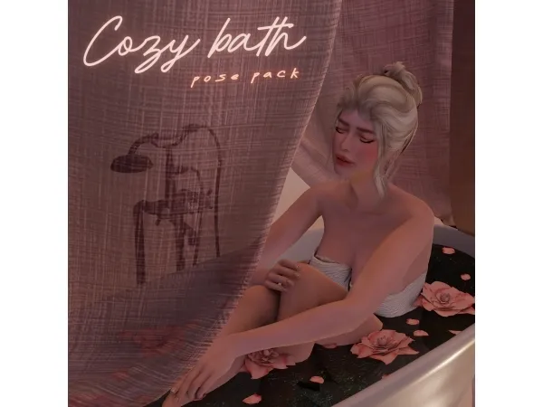 Mix pack Cozy bath poses - The Sims 4 Custom Content