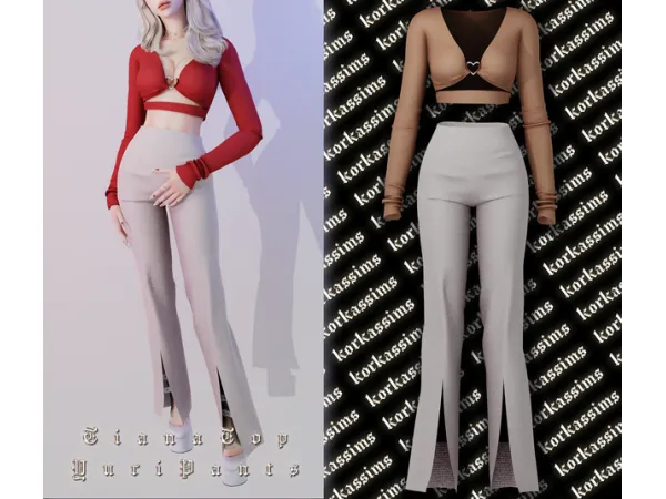 Alpha TIANA TOPYURI PANTS by korkassims - The Sims 4 Custom Content