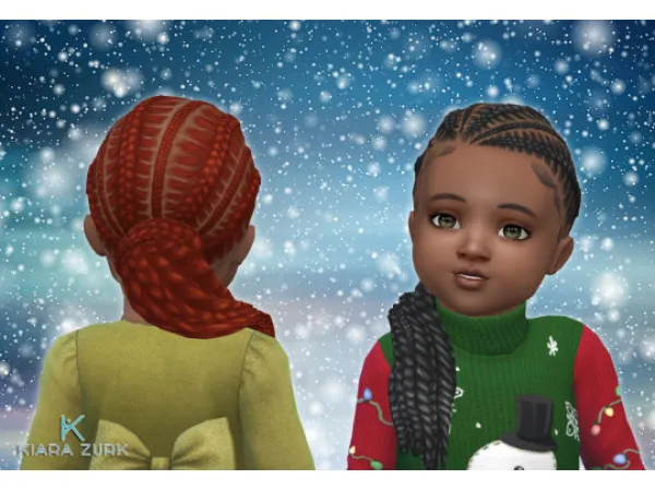 Maxis Match Kira Braids for Toddlers - The Sims 4 Custom Content