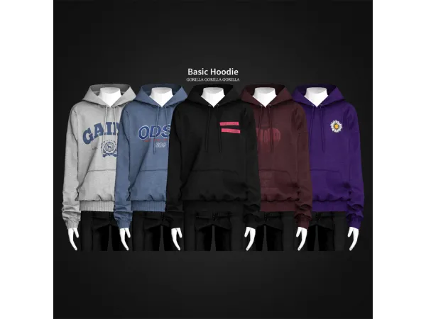 Alpha Basic Hoodie by [Gorilla Gorilla Gorilla] - The Sims 4 Custom Content