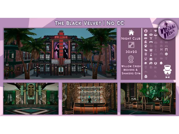 Mix The Black Velvet Sims 4 Build No Черный Вельвет by MikkiMur - The Sims 4 Custom Content