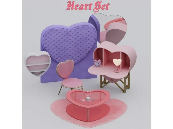 Alpha Heart Set by Mechtasims - The Sims 4 Custom Content