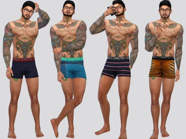 Mix Andrew Christian Insp Boxer (Mick) by McLayneSims - The Sims 4 Custom Content
