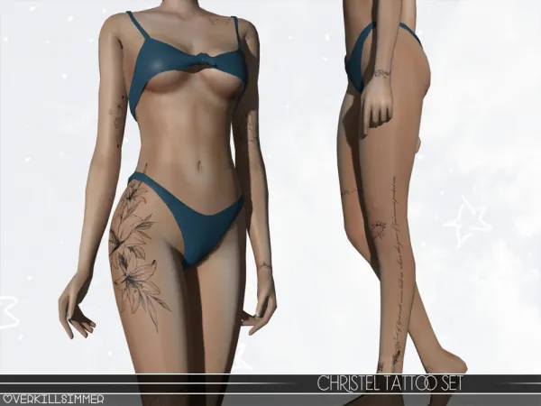 Mix Christel tattoo set - The Sims 4 Custom Content
