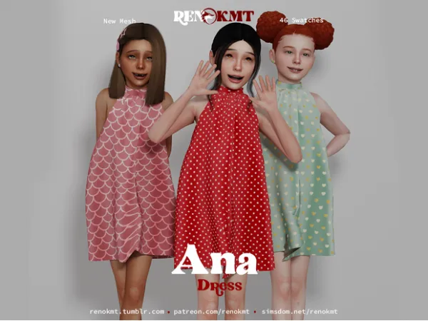 Alpha [RenOKMT] Ana Dress by Ren Okamoto - The Sims 4 Custom Content