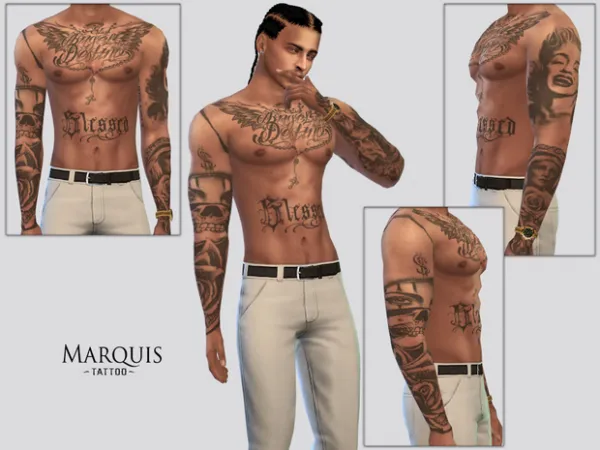 Mix Marquis Tattoo by McLayneSims - The Sims 4 Custom Content