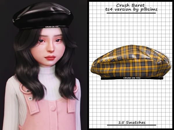 Alpha Crush Baret (Child) - The Sims 4 Custom Content