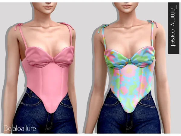 Alpha Tammy_corset by simsfinds - The Sims 4 Custom Content