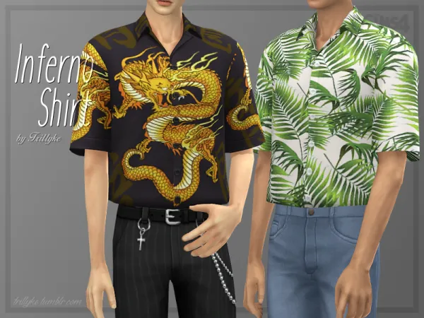 Maxis Match Inferno Shirt by simsfinds - The Sims 4 Custom Content