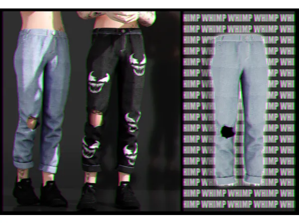 Alpha VENOM JEANS by Whimp 1337 - The Sims 4 Custom Content
