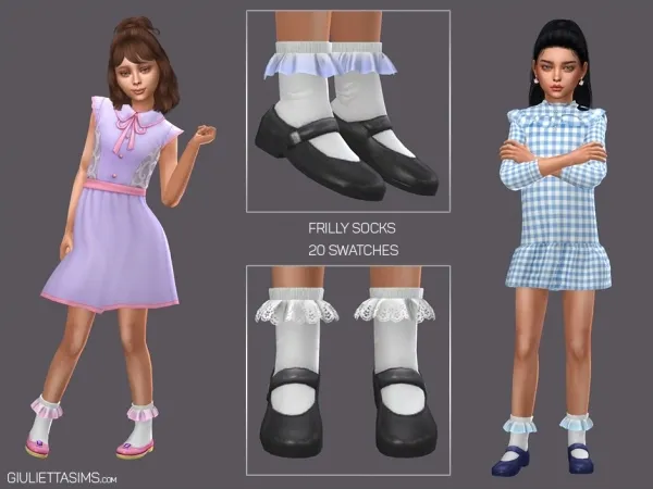 Mix Frilly Socks For Kids - The Sims 4 Custom Content