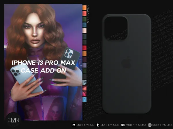 Alpha iPhone 13 Pro Max Case Add On by bradford - The Sims 4 custom content