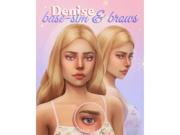 Maxis Match Denise Base sim and eyebrows by Miiko - The Sims 4 Custom Content